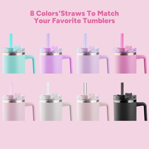 Replacement Straw Compatible with Stanley Quencher 40 oz,30 oz Tumbler, 12 inch Extra Long Reusable Straws Plastic For 40 Oz Cup,Multicolor 16-6 Pack
