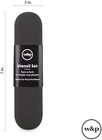 W&P Porter Stainless Steel Utensils with Silicone Carrying Case | Cream | Spoon, Fork & Knife for Meals on the Go | Portable and Compact Set