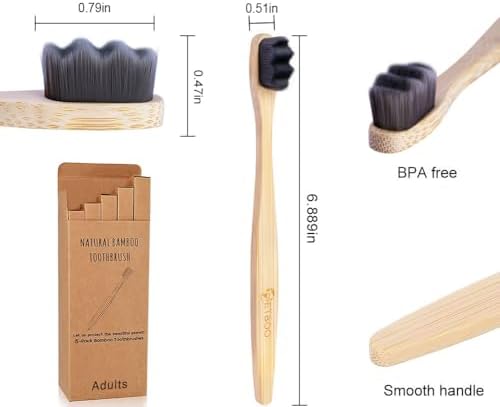 Extra Soft Bristles Bamboo Toothbrushes 10Pack