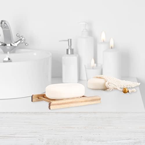 Irenare 60 Pcs Soap Saver Set, Wooden Dish Bar Soap Mesh Bag Pads Bulk