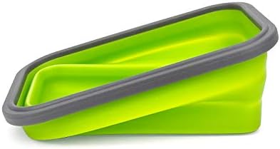 CARTINTS Set of 3 Collapsible Food Storage Containers with Lids, Collapsible Silicone Bowls, Silicone Lunch Containers, For Meal Prep, Camping, Travel, Microwave and Freezer Safe,500ml,Green