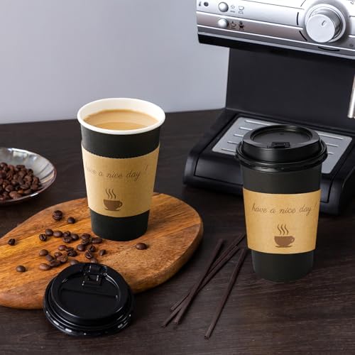 Lamosi 500 Pack 12 oz Coffee Cups, Disposable To Go Paper Cups with Lid