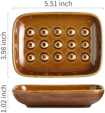 Miamolo Soap Dish for Shower, Soap Holder with Raised Pattern Keep Soap Dry