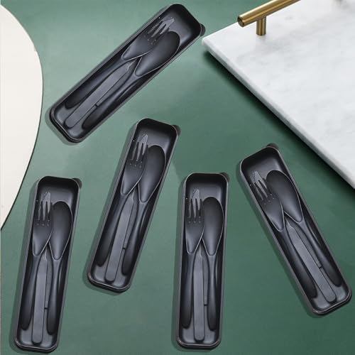 Reusable Travel Utensils Set with Case Wheat Straw Fork Spoon Knife Cutlery