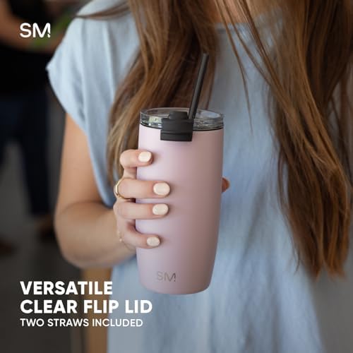 Simple Modern Travel Coffee Mug Tumbler with Flip Lid | Reusable Insulated Stainless Steel Cold Brew Iced Coffee Cup Thermos | Gifts for Women Men Him Her | Voyager Collection | 16oz | Buttercup