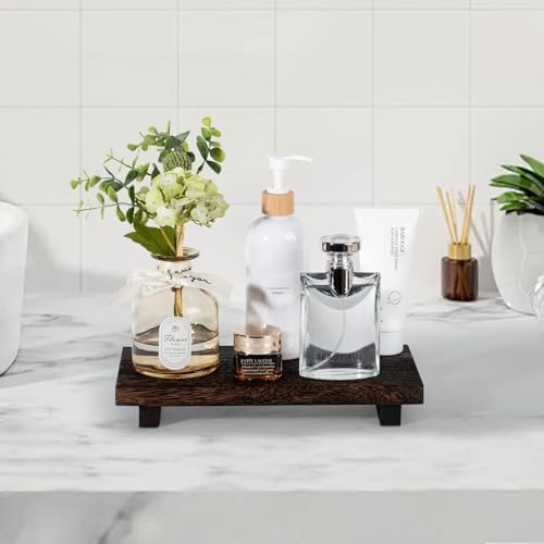 Bathroom Tray Farmhouse Decor Kitchen Soap Holder, 11" * 5.5" Dark Brown
