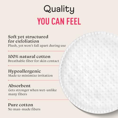 Swisspers Premium Exfoliating Cotton Rounds, Dual-Sided (Pack of 1)