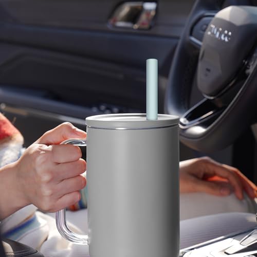 Tomorotec 15PCS Silicone Drinking Straws Fit for Stanley 40oz 30oz Tumbler