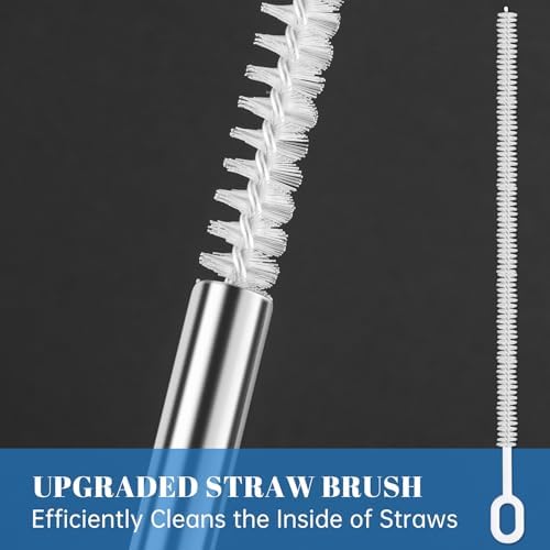 Tomorotec 8PCS Stainless Steel Straws Fit for 40oz Stanley Tumblers, Silver