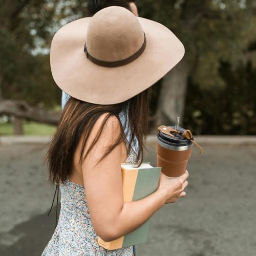 SPLMIFA Travel Coffee Mugs Leak-Proof, Reusable Coffee Cups with Lids, Stainless Steel Vacuum Insulated Coffee Tumblers, Thermal Insulation Cups for Men and Women Hot & Cold Drinks(4th-Brown, 16OZ)
