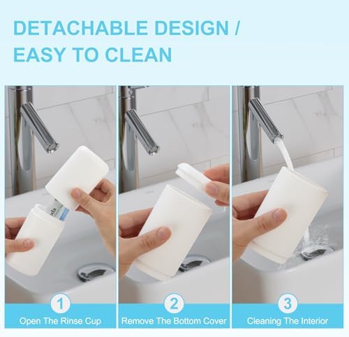 Travel Toothbrush and Toothpaste Case,Portable Tooth Brush Holder,Large White Toothbrush Container with Mouthwash Cup,2 in 1 Toothbrush Organizer for Traveling,Camping,School,Home