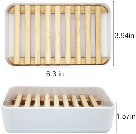 Soap Dish, 2 PCS Bathroom Self-Draining Soap Dish Holder for Shower