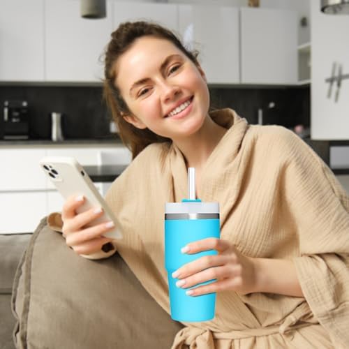 6 PCS Replacement Straws for Stanley|Owala|Simple Modern 40oz 30oz Tumbler, Reusable Clear Drinking Straws with Cleaning Brush for Stanley Cup Accessorie,BPA Free, Dishwasher Safe