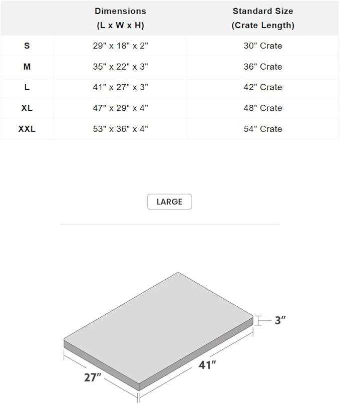 K9 Ballistics Tough Ripstop Orthopedic Crate Bed - Durable Kennel Pad with Washable Cover for Large Dogs, 41 x 27 fits 42” Wire Crate, Taupe Premium Finish