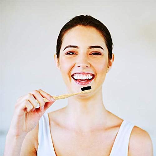 Virgin Forest Bamboo Toothbrushes 6pk, Vegan Charcoal Bristles Eco