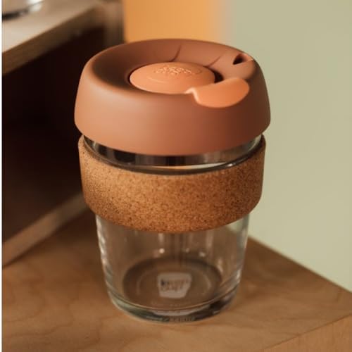 KeepCup Brew Cork, Reusable Glass Tumbler with Natural Cork, Grande Coffee Cup 16oz / 454ml - Frappe