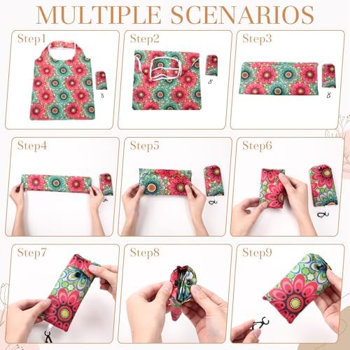 Paterr 46 Pcs Foldable Reusable Grocery Bags Bulk Machine Washable Waterproof Shopping Bags Packable Grocery Tote Pouches