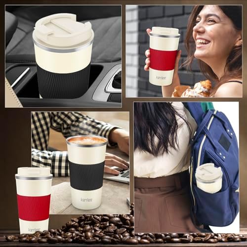 KETIEE 12oz Travel Mug: Vacuum Insulated Coffee Cup with Leakproof Lid