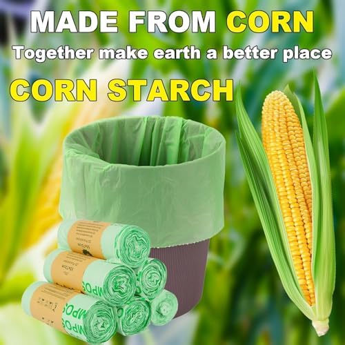 Compost Bags, Compostable Small Trash Bags for Kitchen Compostable Food Scrap Bags For Counter Top Compost Bin Small Kitchen Food Scrap Waste Bags for Compost (8G-20count)