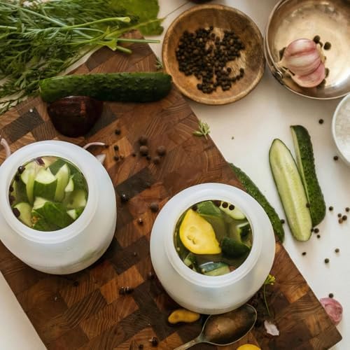 Silicone Food Storage Containers Set, Leak proof Pickling Canister Jars with Lid, Collapsible Reusable Kitchen Pantry Organization Canisters, Suitable for Pickling, Dishwasher Freezer Safe, 3 Pack