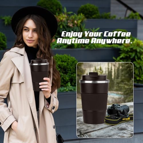 Vacuum Insulated Stainless Steel Travel Coffee Mug,Leak Proof Cup with Lid