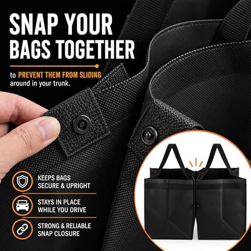 Homemell Heavy Duty Reusable Grocery Bags, Large Shopping Tote Bag, 4 Pack