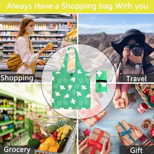 WFK Reusable Grocery Bags With Storage Box, Foldable Shopping Totes
