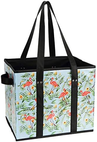 Foraineam Reusable Grocery Bags Set Durable Heavy Duty Tote Bag Collapsible Grocery Shopping Box Bag with Reinforced Bottom