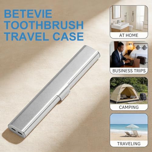 Portable Toothbrush Travel Case: Breathable & Dirt-Proof Hotel Camping Outdoor - Aluminum for Storage Recyclable Traveler (1, Silver)