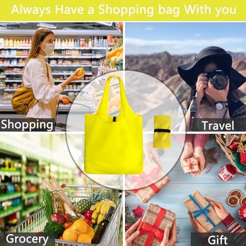 WFK Reusable Grocery Bags With Storage Box, Foldable Shopping Totes