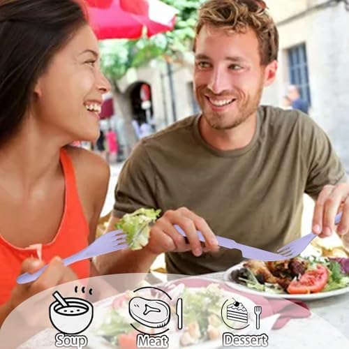 4‑Pack Travel Wheat Straw Utensils, BPA Free Fork Spoon Knife Storage Case