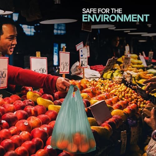 Stock Your Home Eco Grocery Bags Disposable T-Shirt Thank You Bag with Handles for Supermarket, Groceries, Produce, Shopping