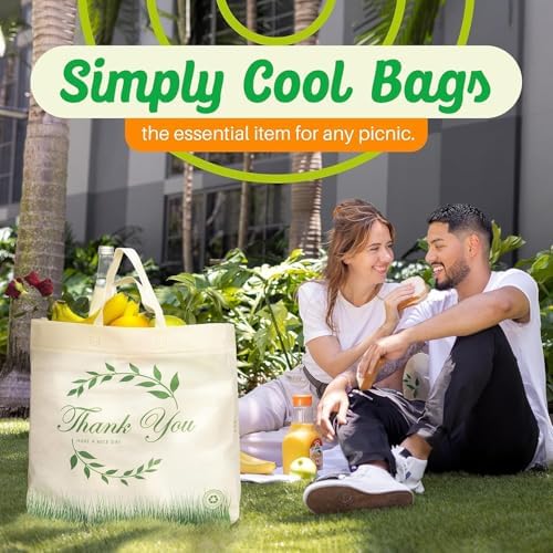 Simply Cool 400 Pack Reusable Thank You Grocery Bags, Medium Tote Bags Bulk