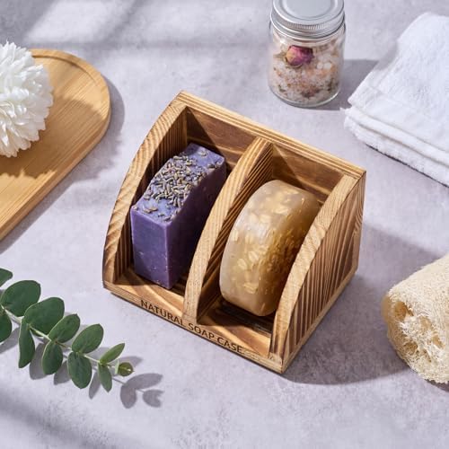 Shampoo Bar Holder Multi Bar Soap Dish, Wooden, 4.33 x 3.35 x 3.15 Inch