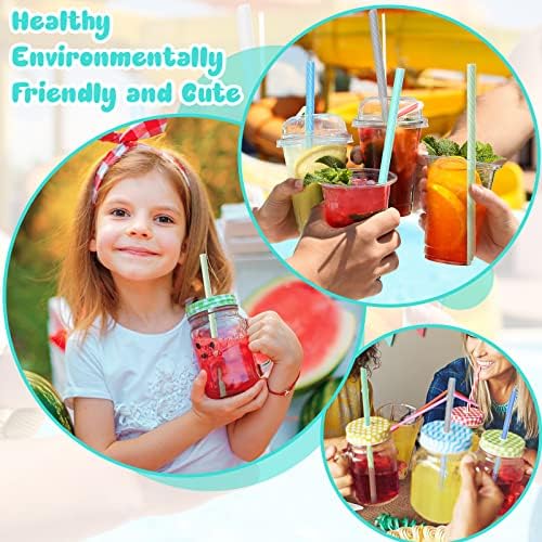 Meanplan 4 Sets Reusable Straws Travel Case Brush Silicone,Fresh Color