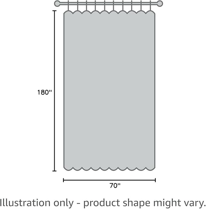 N&Y HOME Waterproof Fabric Clawfoot Tub Shower Curtain 180 x 70 inch All Wrap Around, 36 Hooks Included, Breathable Fabric, Machine Washable, White, 180x70