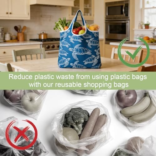 6 Pack Foldable Shopping Bag, Reusable Shopping Bag