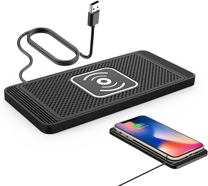 Car Wireless Charger Pad for Mercedes Benz CLA CLS CLE, Fast 15W Slim Qi Wireless Charging Pad with USB/Type-C Cable Non-Slip Charging Mat for Car,15W-USB