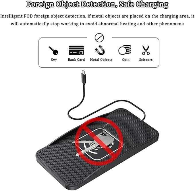 Wireless Car Charger Pad for Subaru Legacy 2018-2025, Type-C/USB 20W Car Wireless Charger Non-Slip Phone Charging Pad Car Accessories,A 30cm Cable Type-C Plug