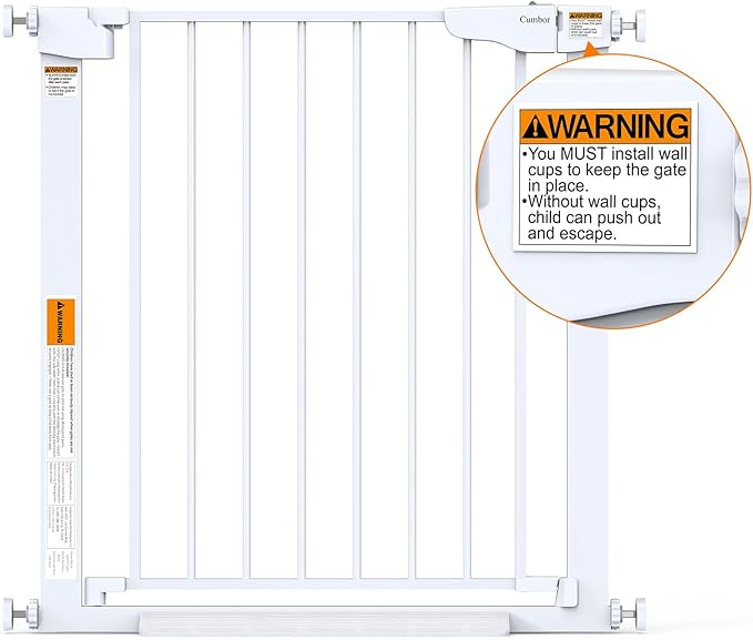 Cumbor 29.7-46" Baby Gate for Stairs, Toddler Safety Essentials for The House