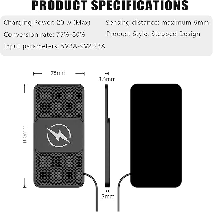Wireless Car Phone Charger for BMW 4 Series Coupe M4(2014–2025), Type C/USB 20W Fast Charging Pad, Non-Slip Charging Station for Travel Home Office Desk, Lightweight,Type-C