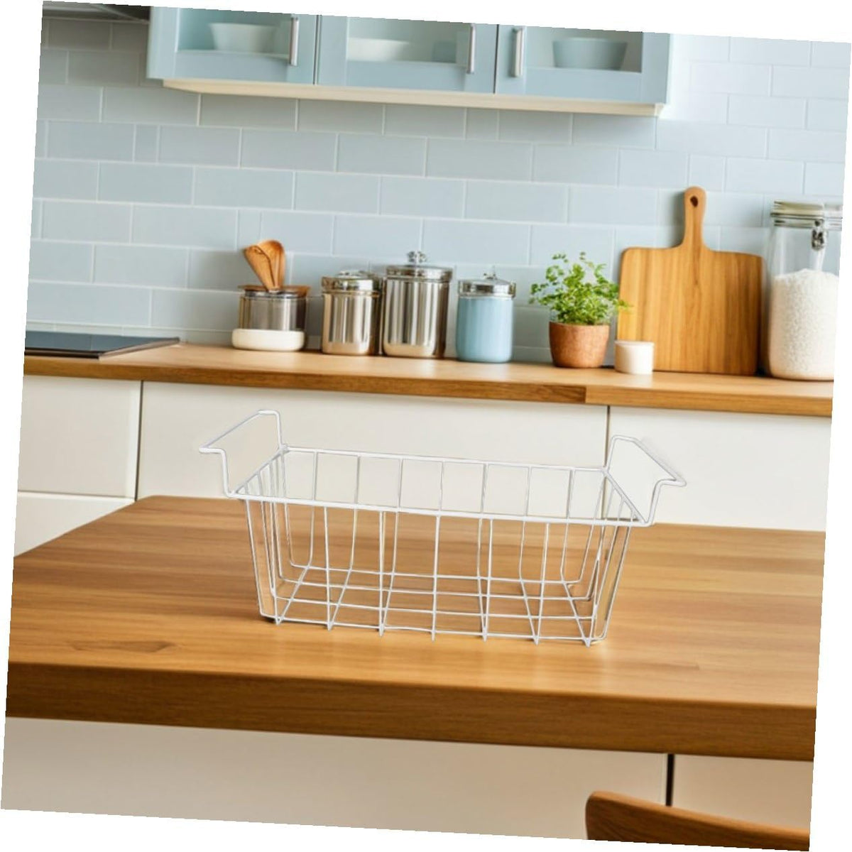Heavy-duty Metal Freezer Storage Basket Organizer with Handle Hanging Wire Bins for Chest and Upright Freezers Refrigerator Dividers for Kitchen Pantry Organization
