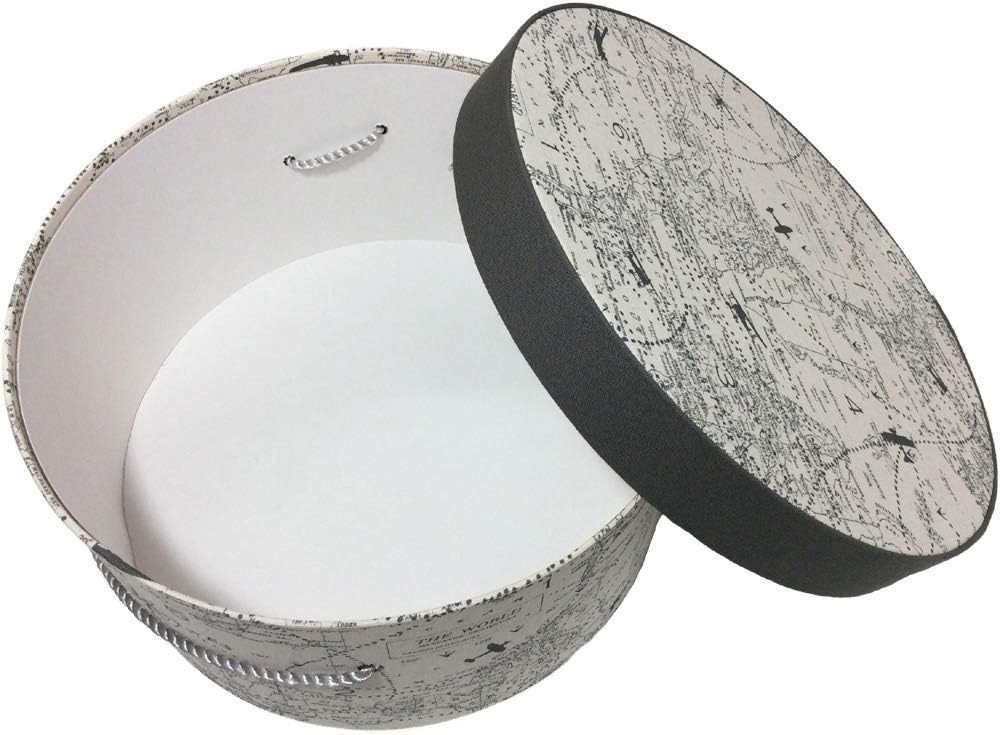 Sarah's Hat Boxes Classic Travel Hat Box – 12.75" x 6.5" (Dia. x Ht.) Handmade in USA – Odorless Non-Toxic Adhesive, Cording Handle – Premium Storage for Hats & Accessories
