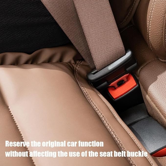 Skin-Friendly & Dirt-Repellent Leather Seat Cushions, 2026 Car Seat Cushion for Driving, 1.57" Thick Comfort Seat Protector, Universal Non-Slip Memory Foam Pad for Car (Red, Front Seat Cushion)