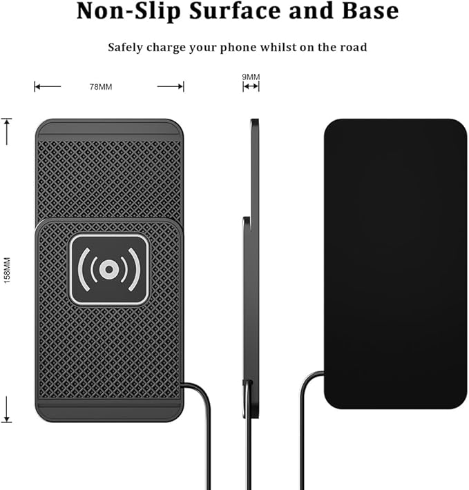 Wireless Charging Pad for Car for GMC Terrain 2010-2026, 20W Fast Wireless Car Charger Pad Type-C/USB Non-Slip Phone Charging Mat,B 30cm Cable USB Plug