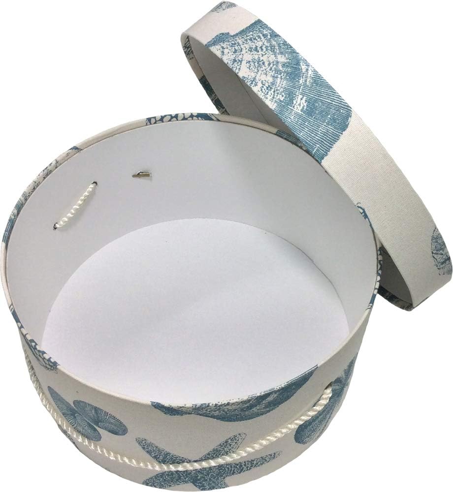 Sarah's Hat Boxes Classic Shells Hat Box – 8.75" x 4.5" (Dia. x Ht.) Handmade in USA – Odorless Non-Toxic Adhesive, Cording Handle – Premium Storage for Hats & Accessories