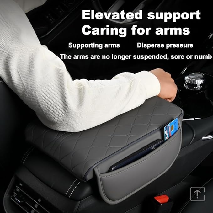 Center Console Armrest Cover Compatible with Kia K5 2021-2025 Leather Car Armrest Cushion Pad Protector Black Interior Accessories,Beige