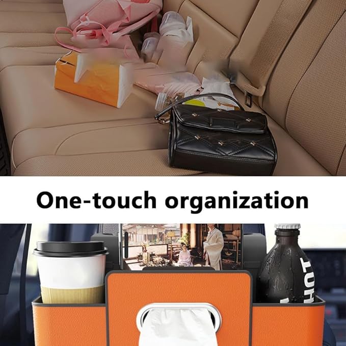 Car Organizers and Storage Box, Multifunctional Car Seat Back, Backseat Organizer, For Hold Phones, Snacks, Drinks, And Handbags (Black)