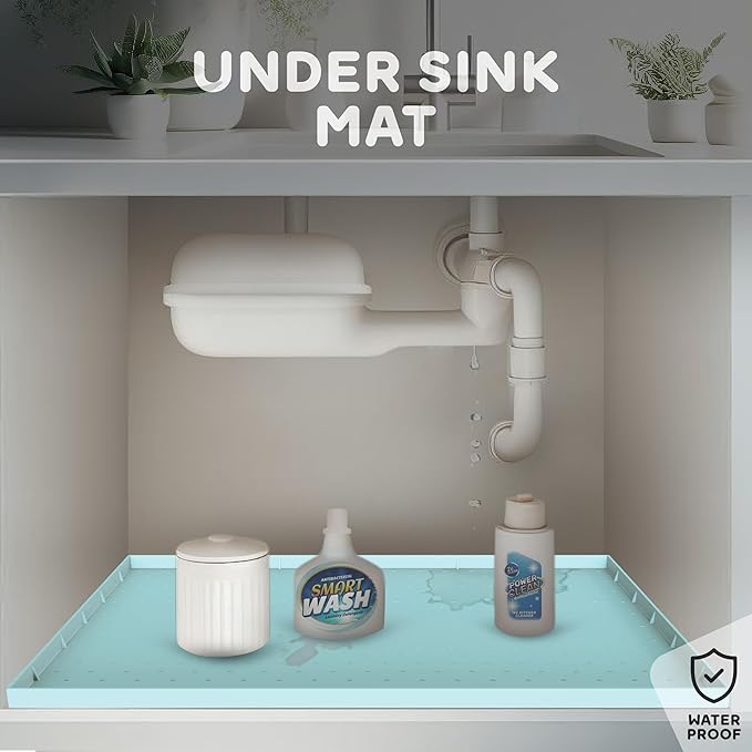 32x24x1” XL Dog Food Mat - All Purpose Under Sink Liner, Washer and Dryer Covers for The Top, Silicone Griddle Mat for Blackstone - Raised Edges Dog Mat for Food and Water Prevent Spill, Waterproof