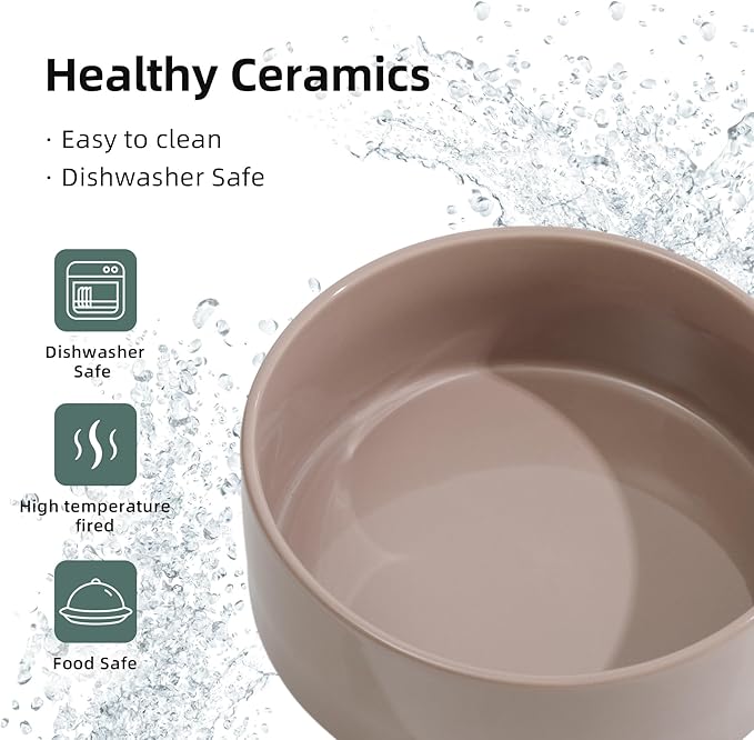 Ceramic 7.3inch Raised Double Bowls Set